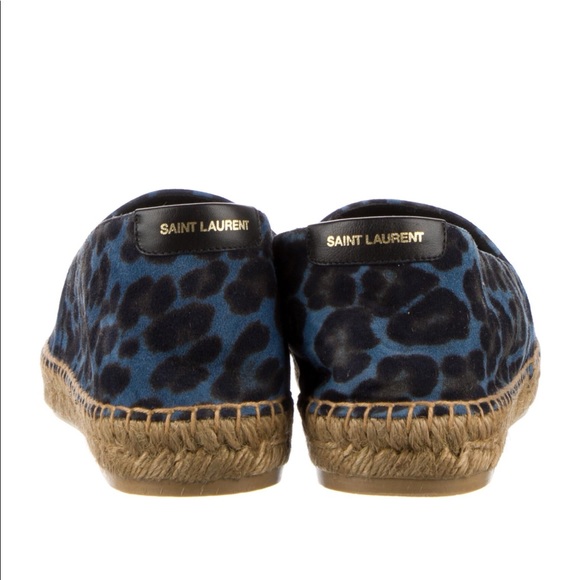 SAINT LAURENT Blue Suede Animal Print Espadrilles 42 - Picture 3 of 7
